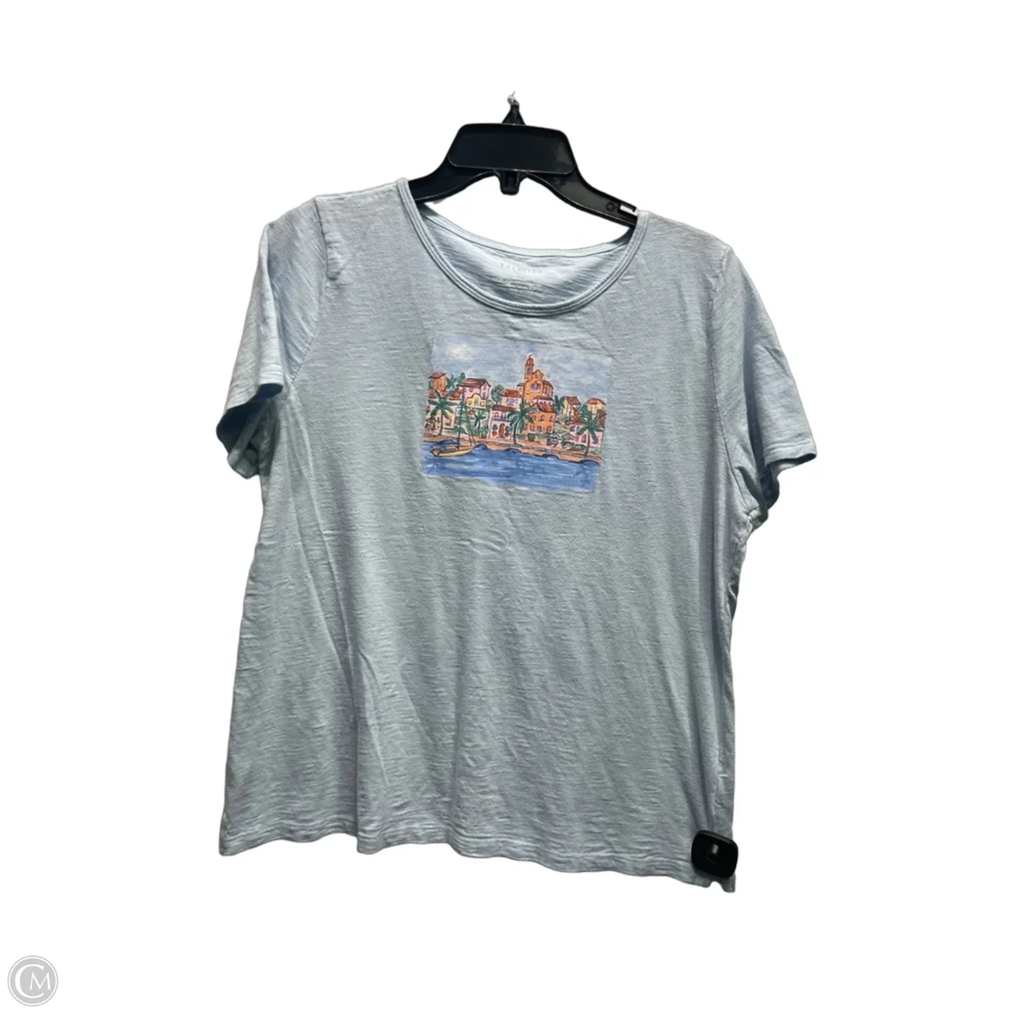 Top Short Sleeve Basic By Talbots In Blue, Size: Xlp