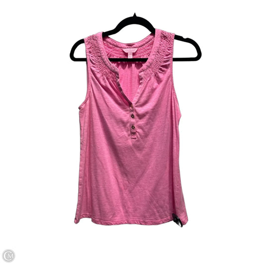 Top Sleeveless Designer By Lilly Pulitzer In Pink, Size: M