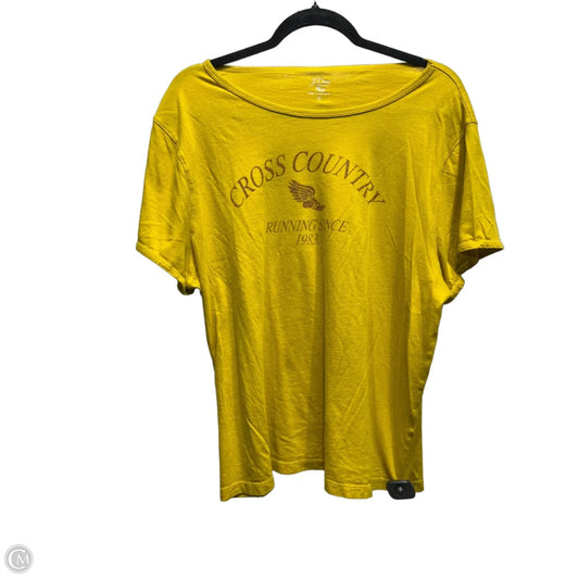Top Short Sleeve Basic By J. Crew In Yellow, Size: 2x