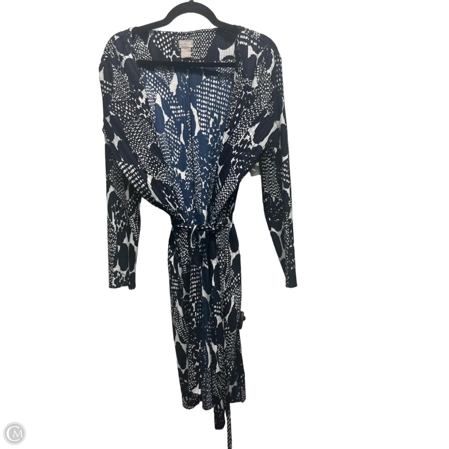 Dress Casual Midi By Chicos In Blue & White, Size: M