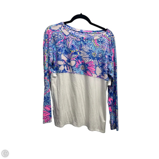 Top Long Sleeve Designer By Lilly Pulitzer In Blue & Pink, Size: S