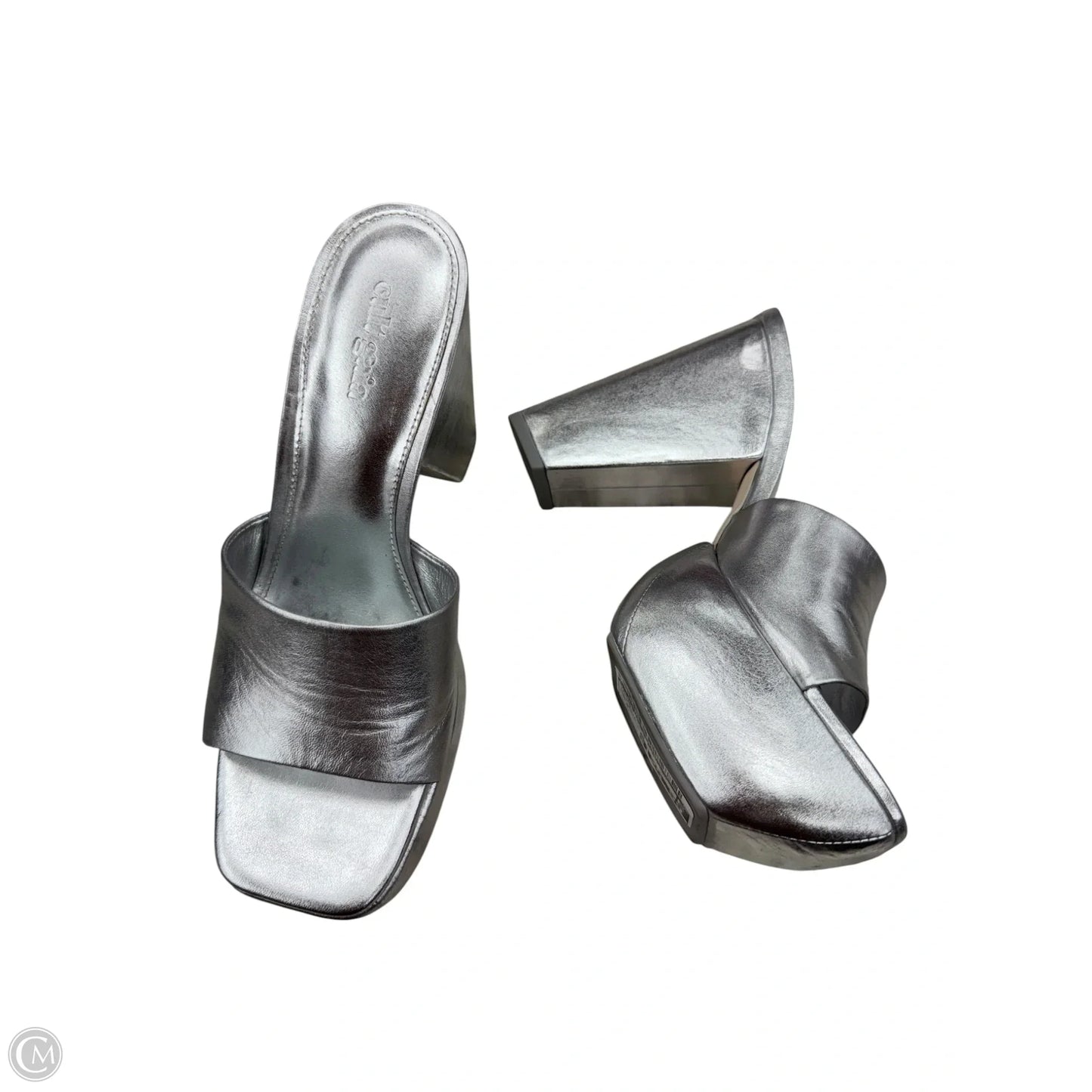 Sandals Heels Platform By CULT GAIA  In Silver, Size: 8