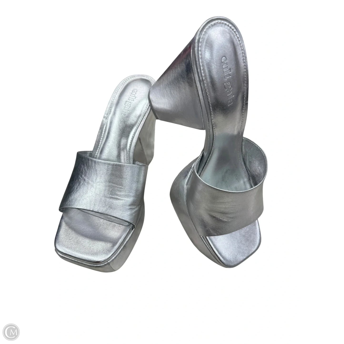 Sandals Heels Platform By CULT GAIA  In Silver, Size: 8