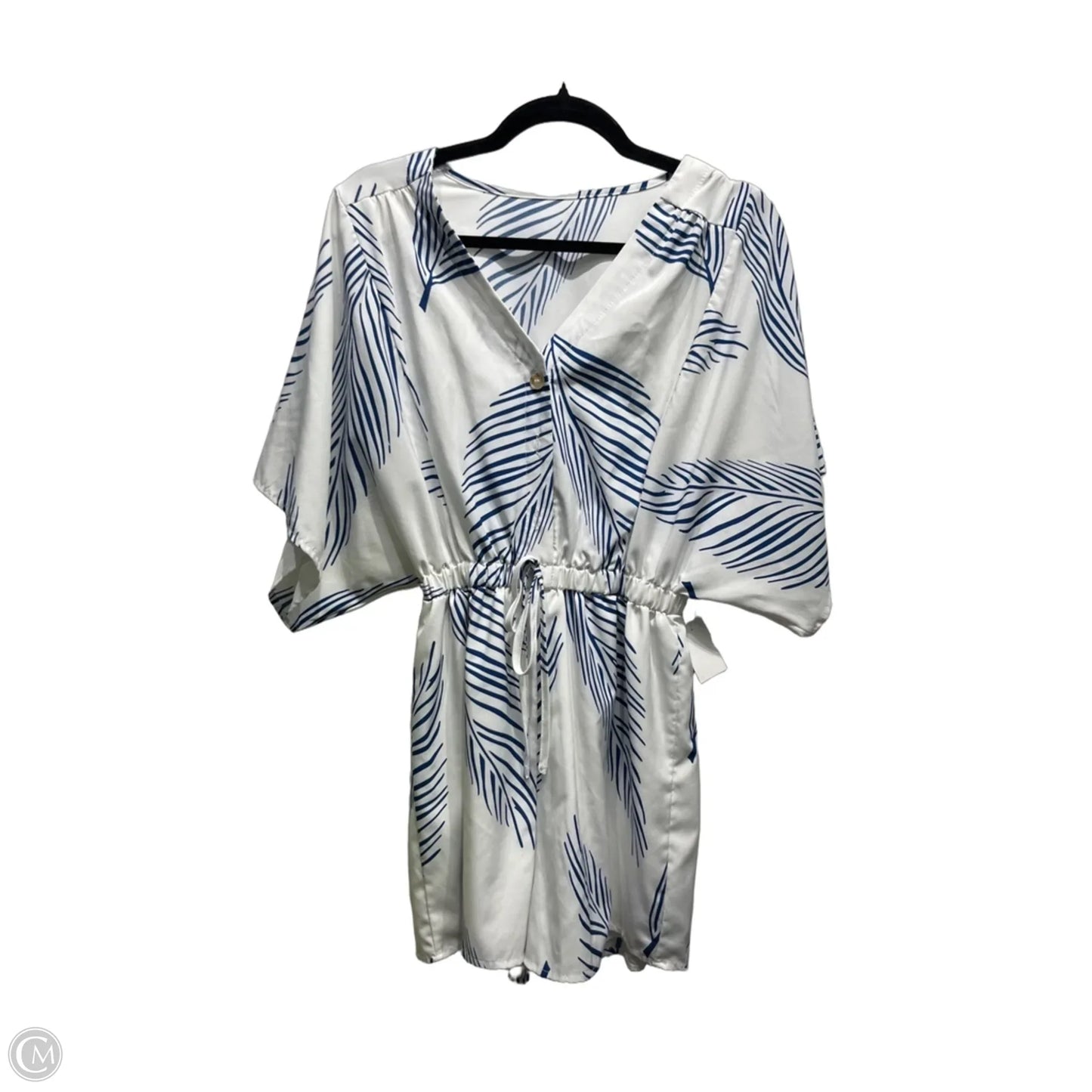 Romper By Clothes Mentor In Blue & White, Size: S