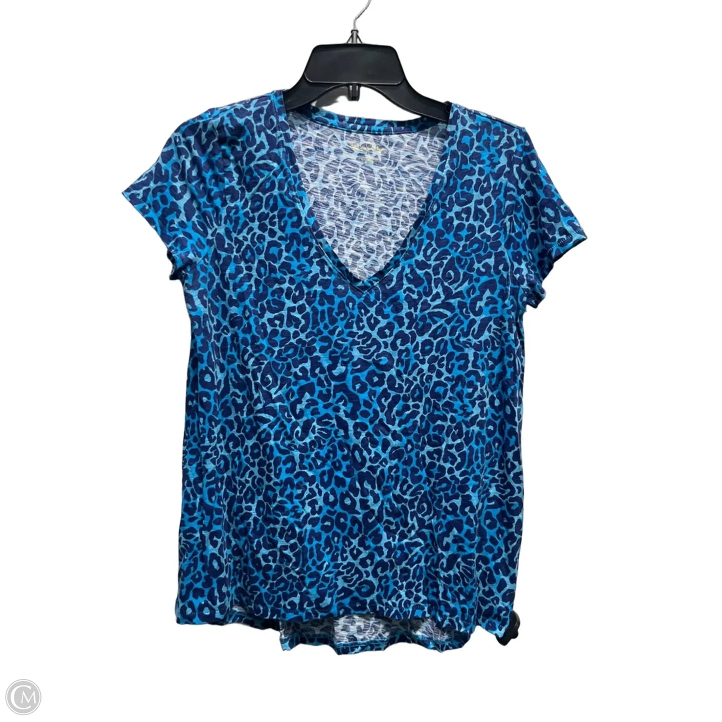 Top Short Sleeve Designer By Lilly Pulitzer In Blue, Size: S