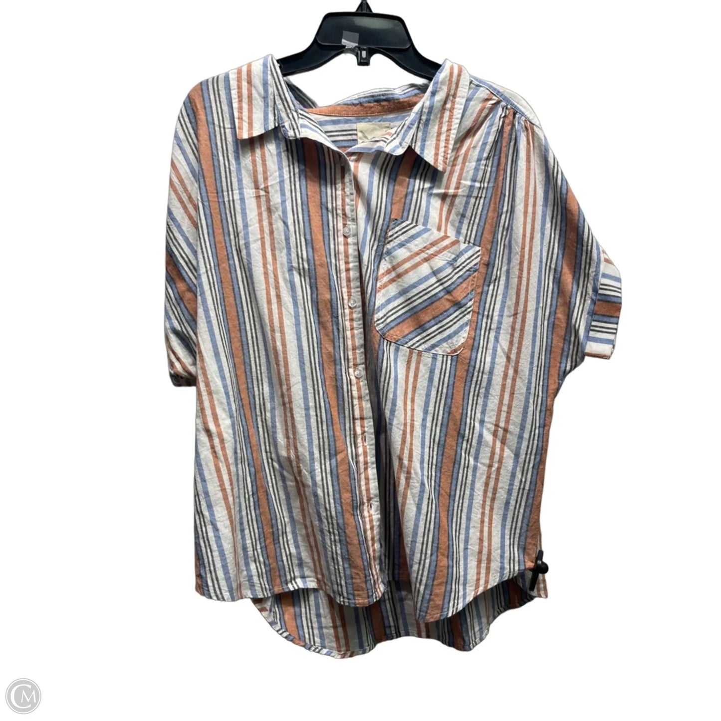 Top Short Sleeve By COTTON RYE In Blue & Orange, Size: Xxl