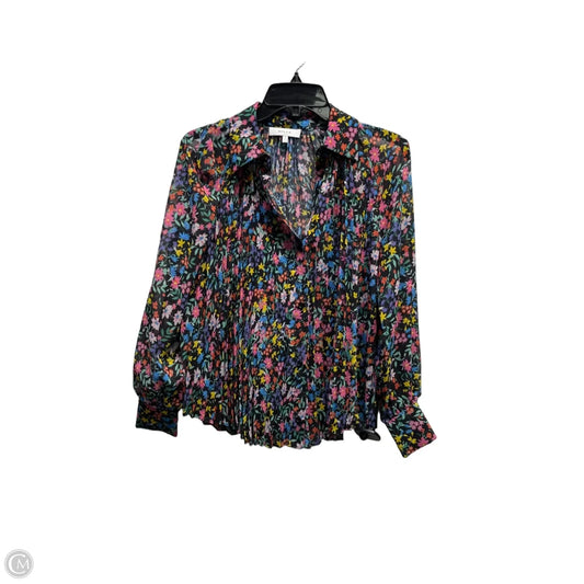 Top Long Sleeve Designer By Milly In Black & Pink, Size: Sp