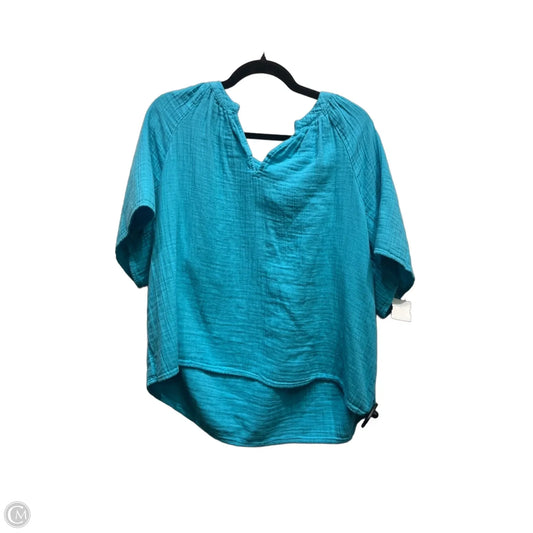 Top Short Sleeve By Ann Taylor In Teal, Size: Xl