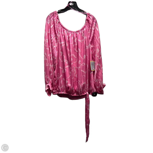 Top Long Sleeve By Cece In Pink, Size: Xl