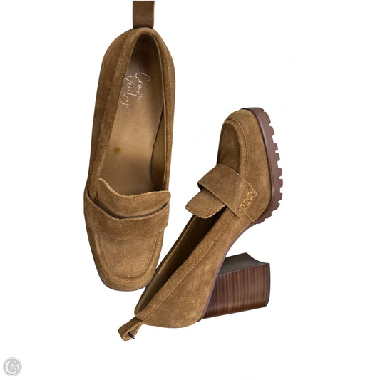Shoes Heels Block By Crown Vintage In Brown, Size: 7.5