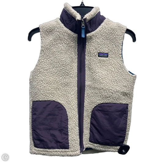 Vest Fleece By Patagonia In Purple & Tan, Size: L
