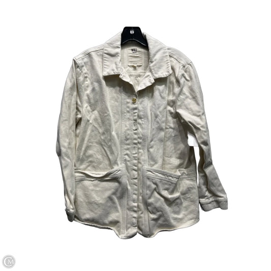 Jacket Denim By will forever In Cream Denim, Size: M