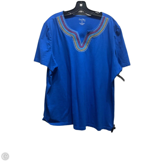 Top Short Sleeve Basic By Coral Bay In Blue, Size: 2x