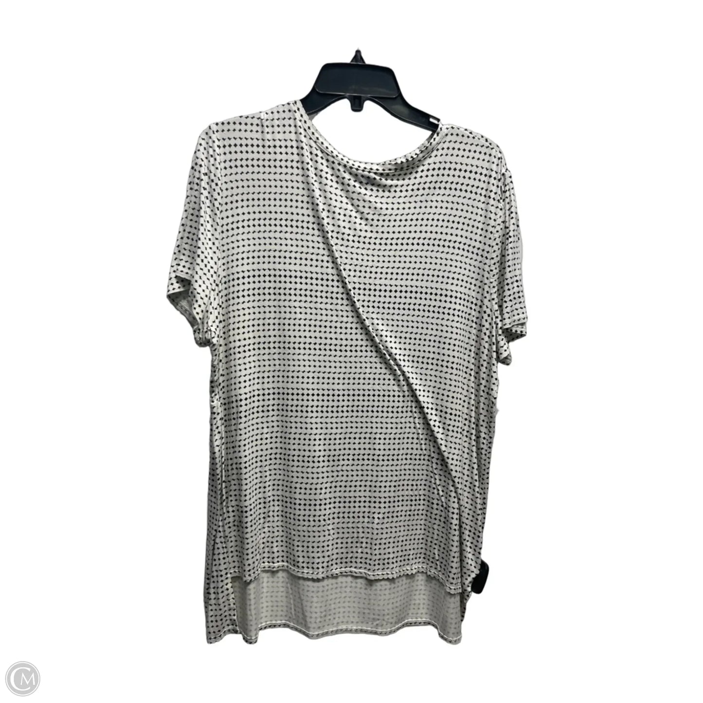 Top Short Sleeve By Alfani In Black & White, Size: Xl