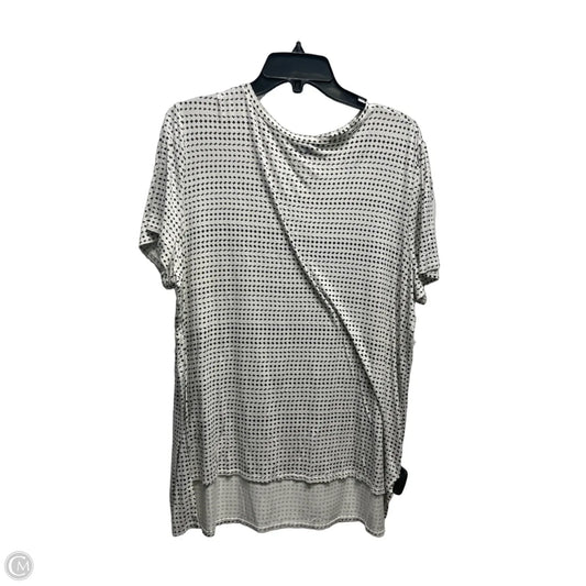 Top Short Sleeve By Alfani In Black & White, Size: Xl