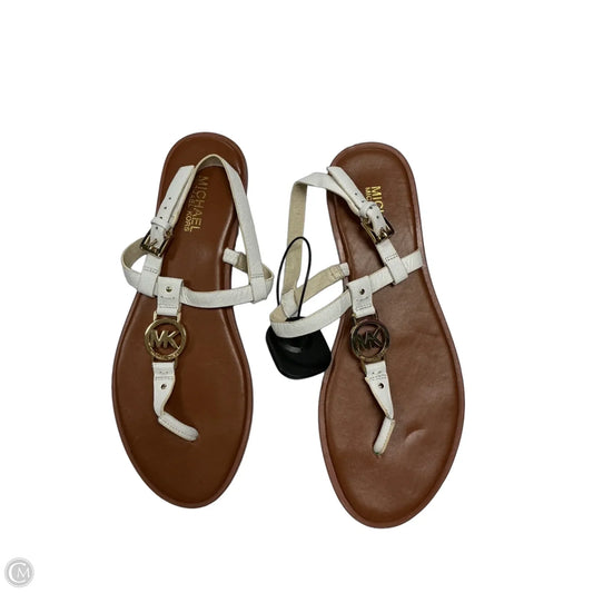 Sandals Designer By Michael Kors In Tan & White, Size: 9.5