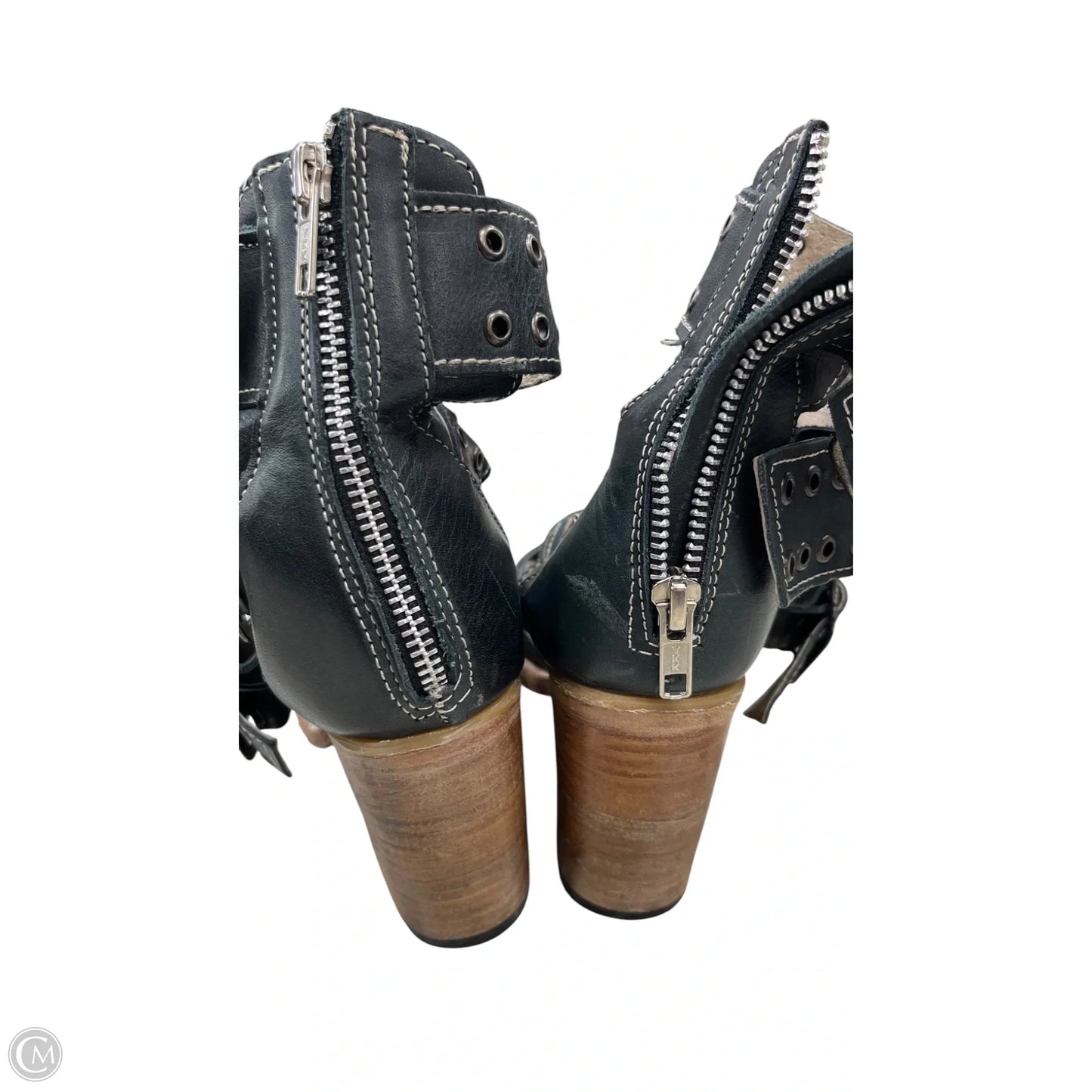 Sandals Heels Block By Freebird In Black, Size: 9