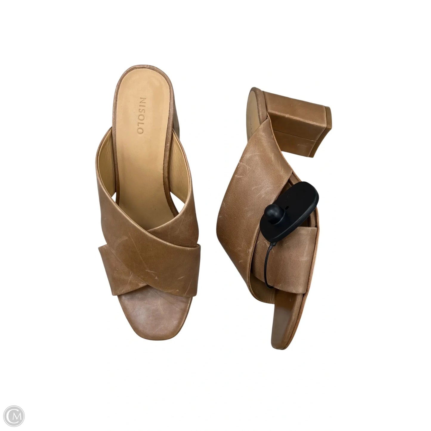 Sandals Heels Block By nisolo In Tan, Size: 9