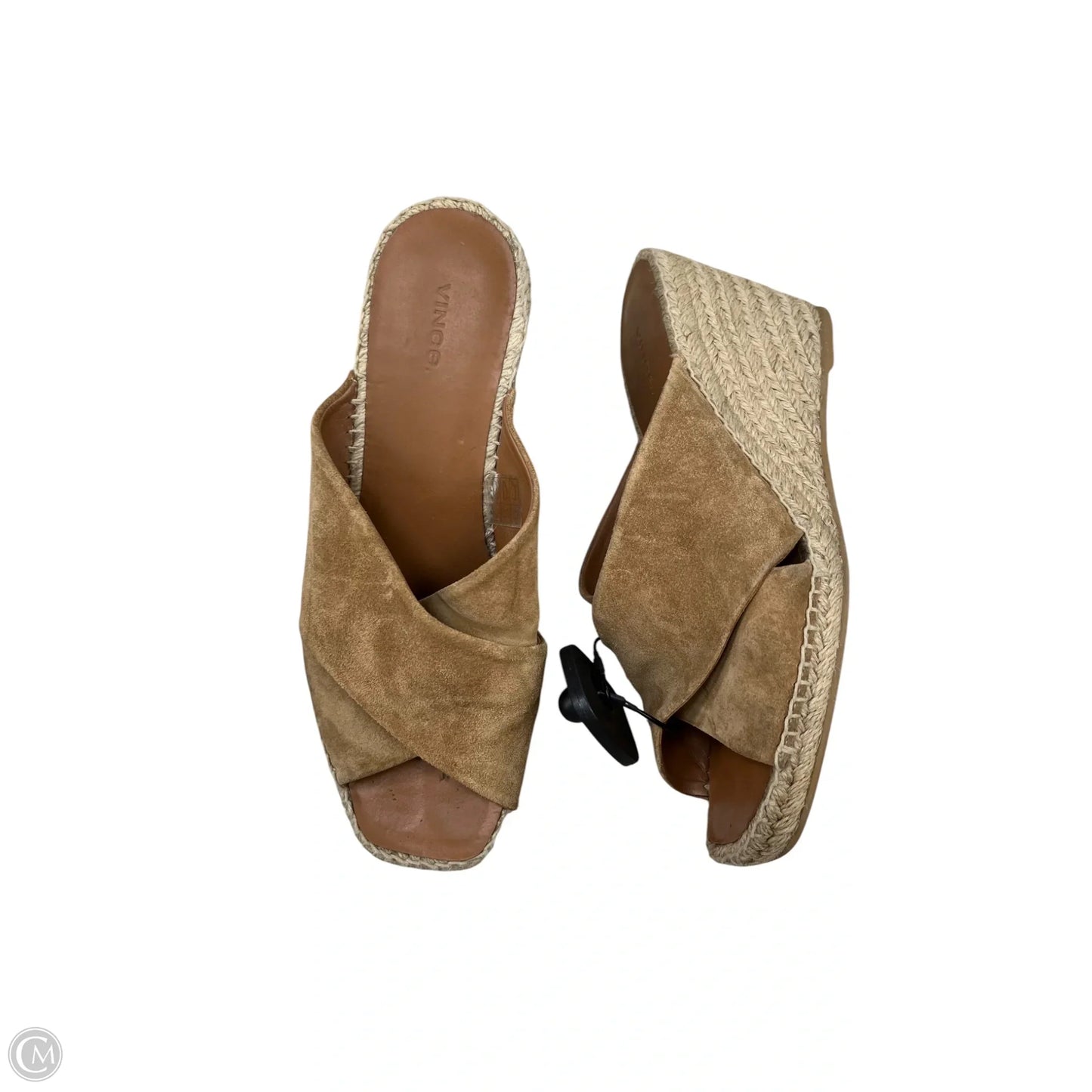 Sandals Heels Wedge By Vince In Brown, Size: 9