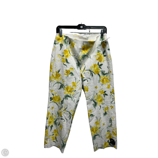Pants Other By Chicos In White & Yellow, Size: 10