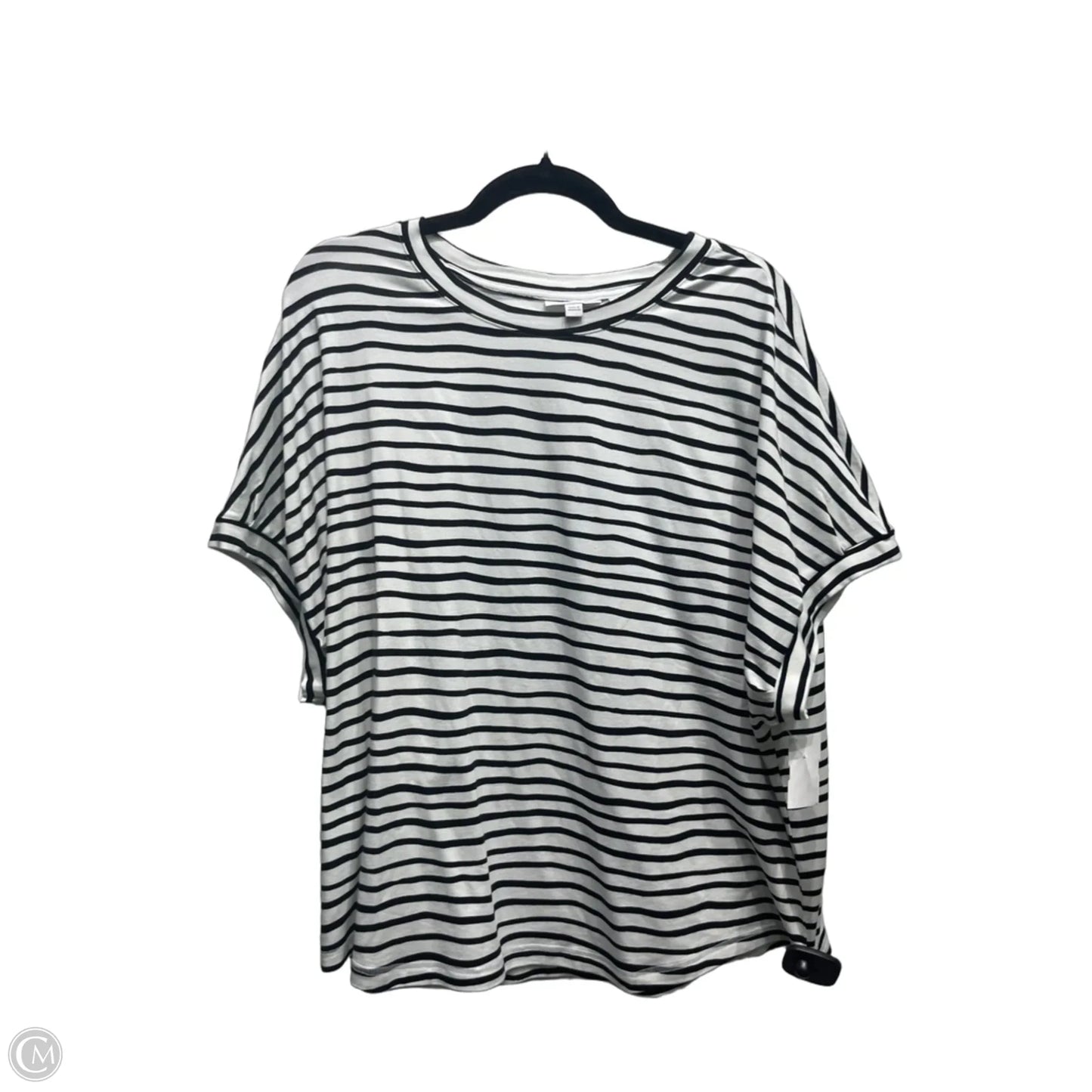 Top Short Sleeve By Chicos In Black & White, Size: Xl