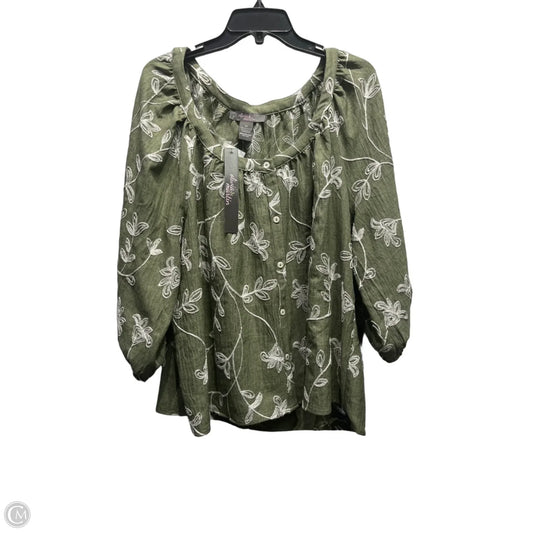 Top 3/4 Sleeve By OLIVIA AND MARTIN In Green, Size: 2x