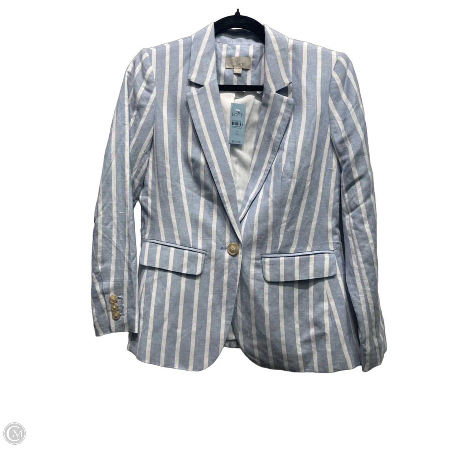 Blazer By Loft In Blue & White, Size: Xxsp