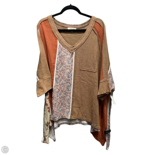 Top Long Sleeve By Oli & Hali In Brown & Orange, Size: L