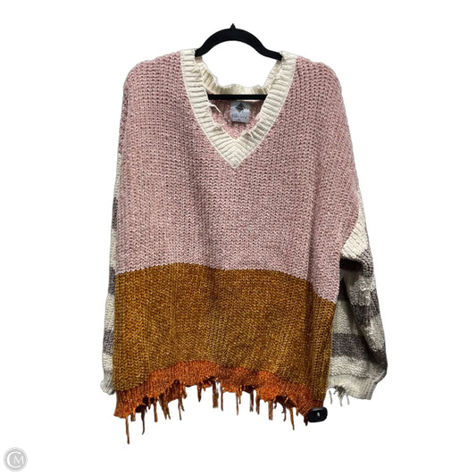 Sweater By Like Love In Blue & Pink, Size: 3x