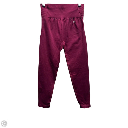Athletic Leggings By Aybl In Maroon, Size: Xl