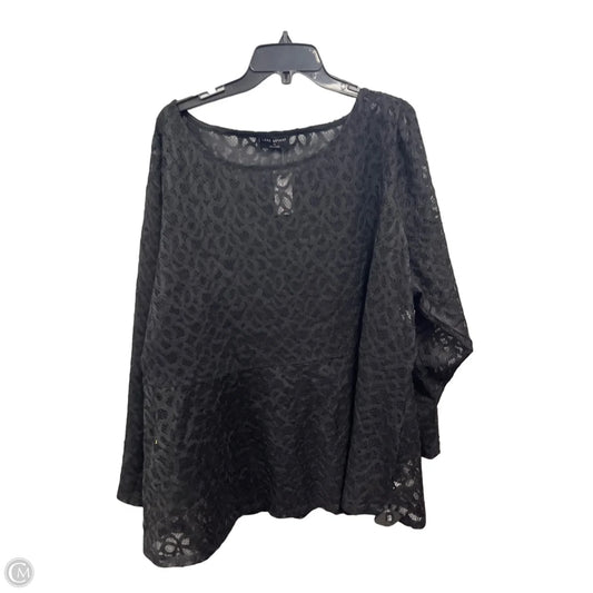 Top Long Sleeve By Lane Bryant In Black, Size: 3x