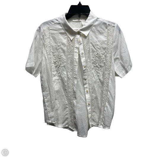 Top Short Sleeve By Anthropologie In White, Size: S