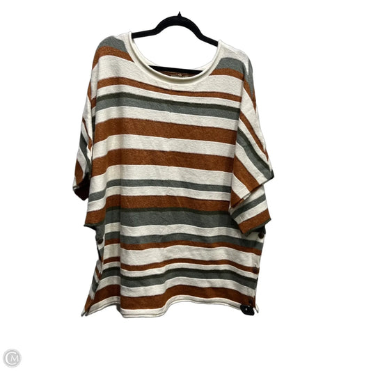 Sweater Short Sleeve By D&co. In Brown & Green, Size: Xl