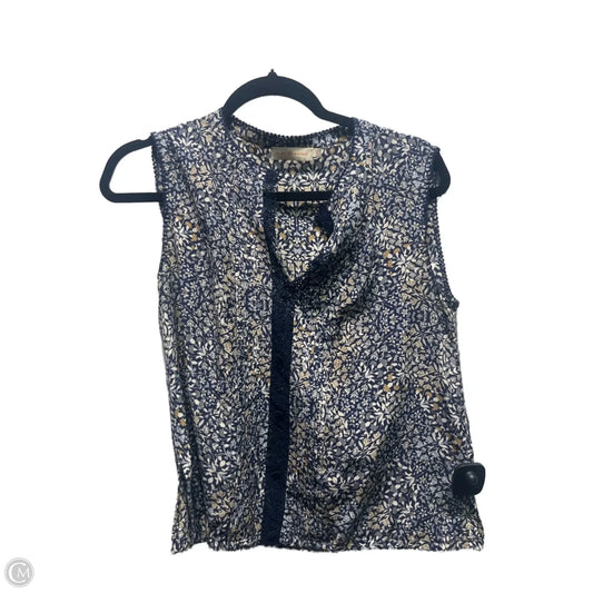 Top Sleeveless Designer By Tory Burch In Blue, Size: 4