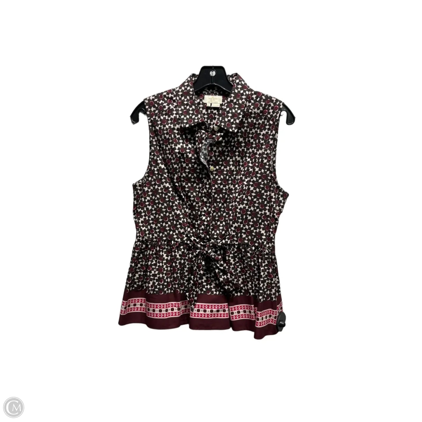 Top Sleeveless Designer By Kate Spade In Maroon, Size: L