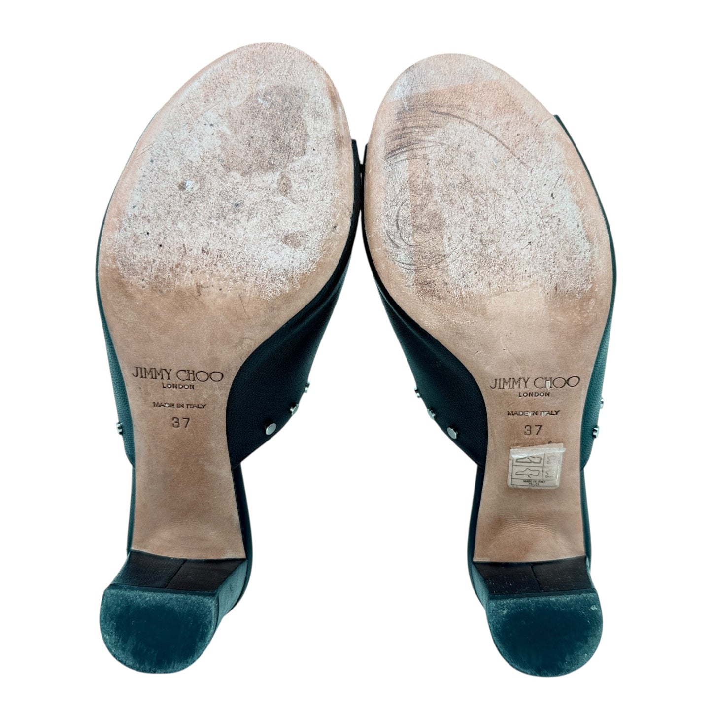 Myla 65 Studded Leather Mules Luxury Designer By Jimmy Choo In Black, Size: 7