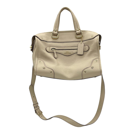 Handbag Designer By Coach In Cream, Size:Medium