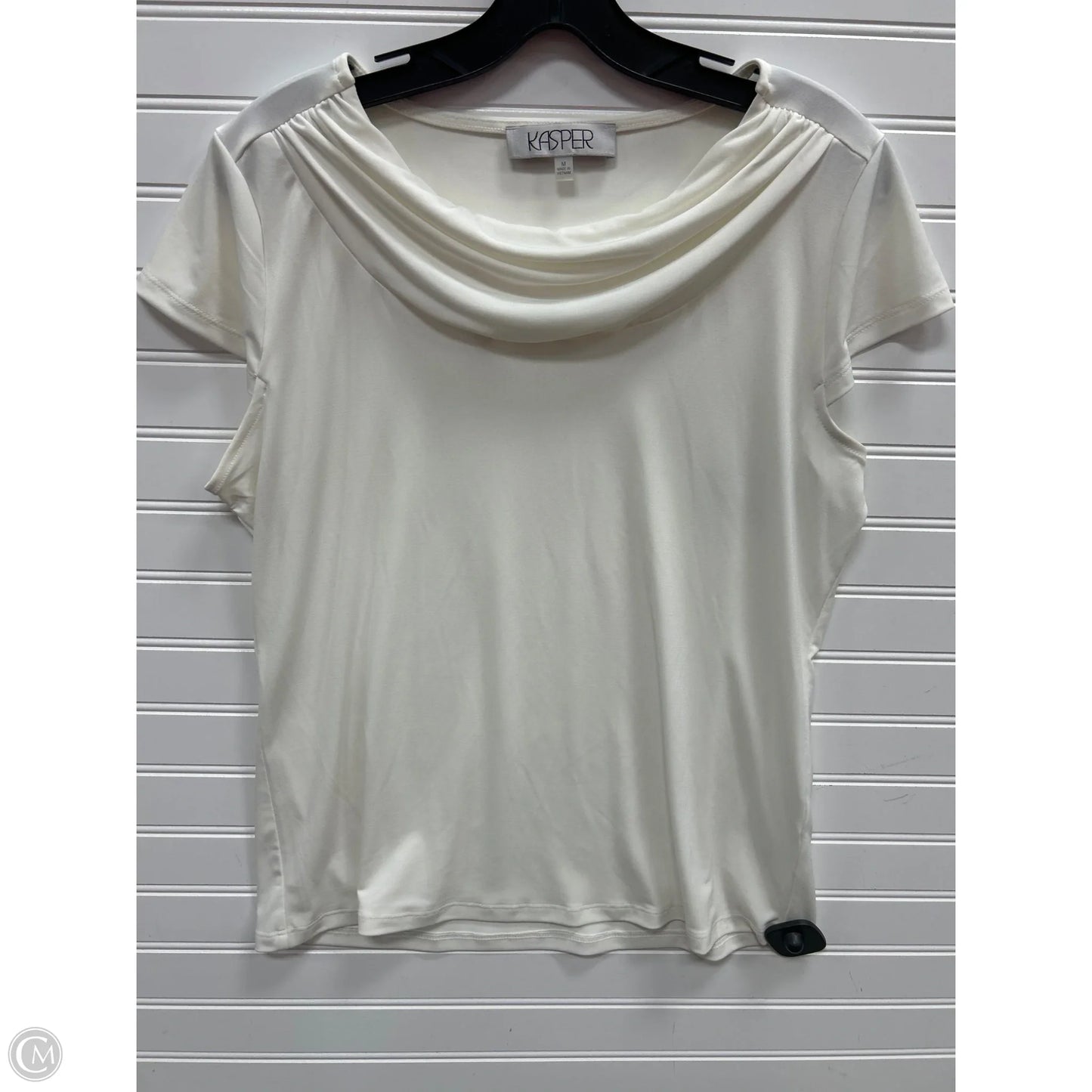 Top Short Sleeve By Kasper In Cream, Size: M