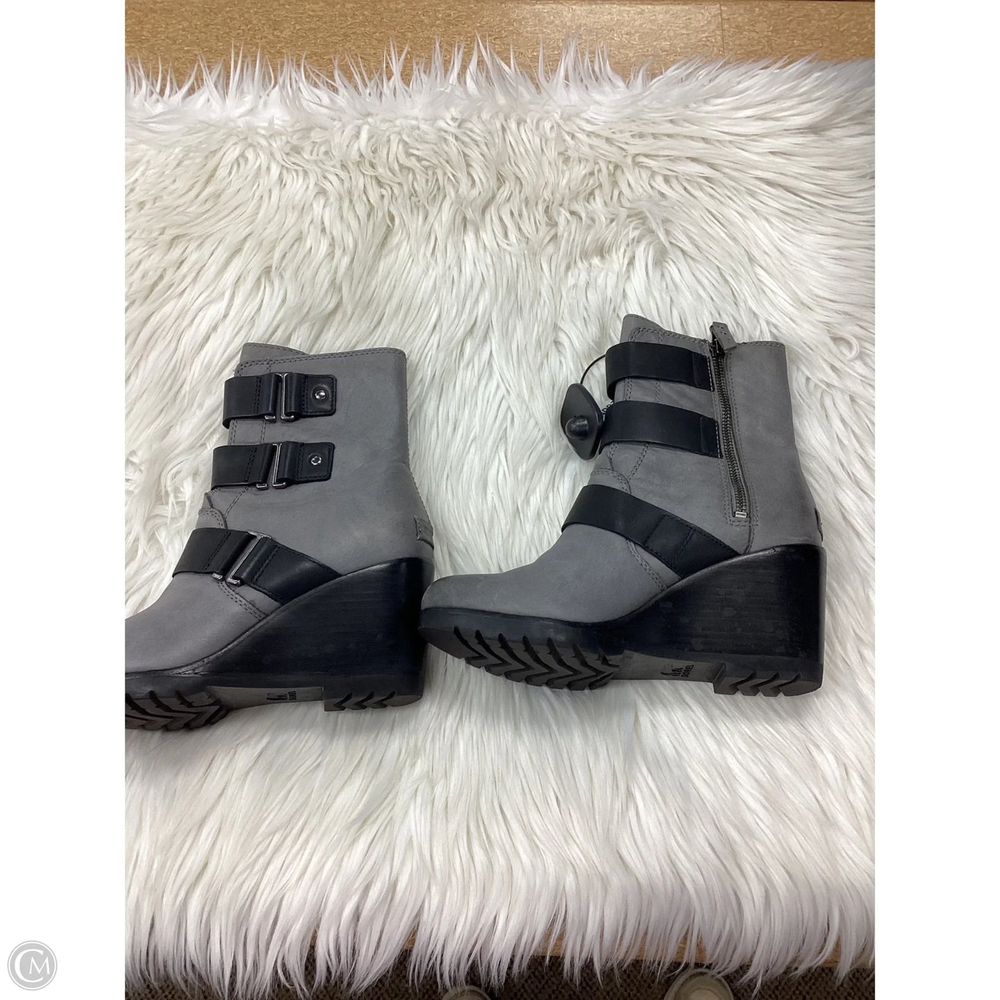 Boots Ankle Heels By Sorel In Grey, Size: 7