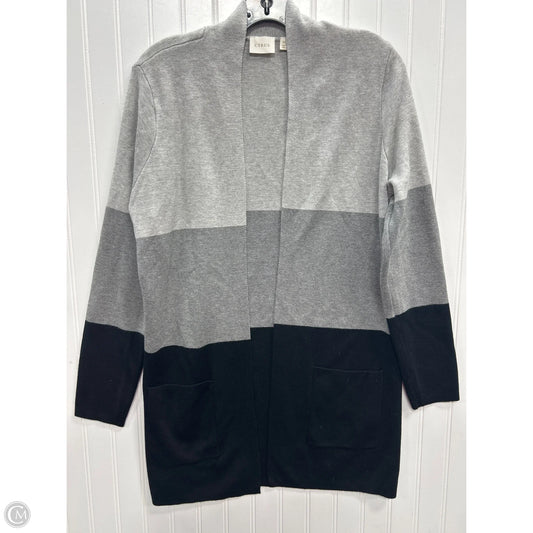 Sweater Cardigan By Cyrus In Black & Grey, Size: M