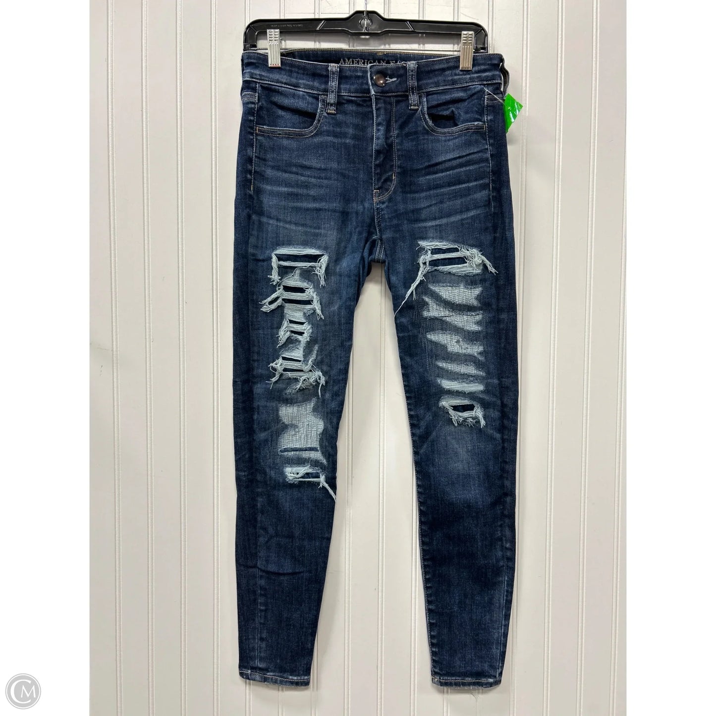 Jeans Skinny By American Eagle In Blue Denim, Size: 6