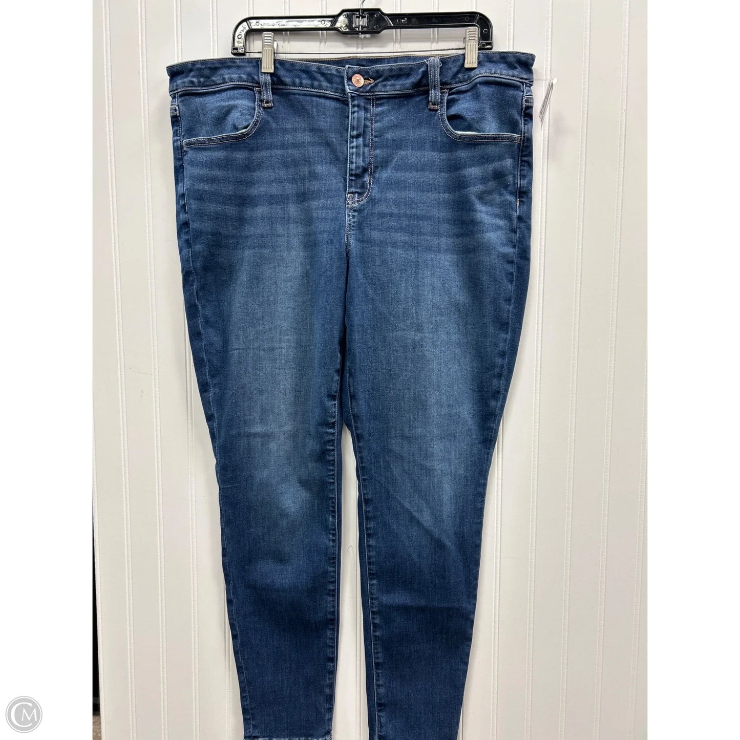 Jeans Straight By American Eagle In Blue Denim, Size: 18