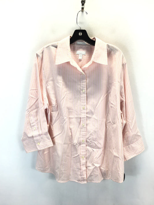 Top 3/4 Sleeve By Charter Club In Striped Pattern, Size:1X