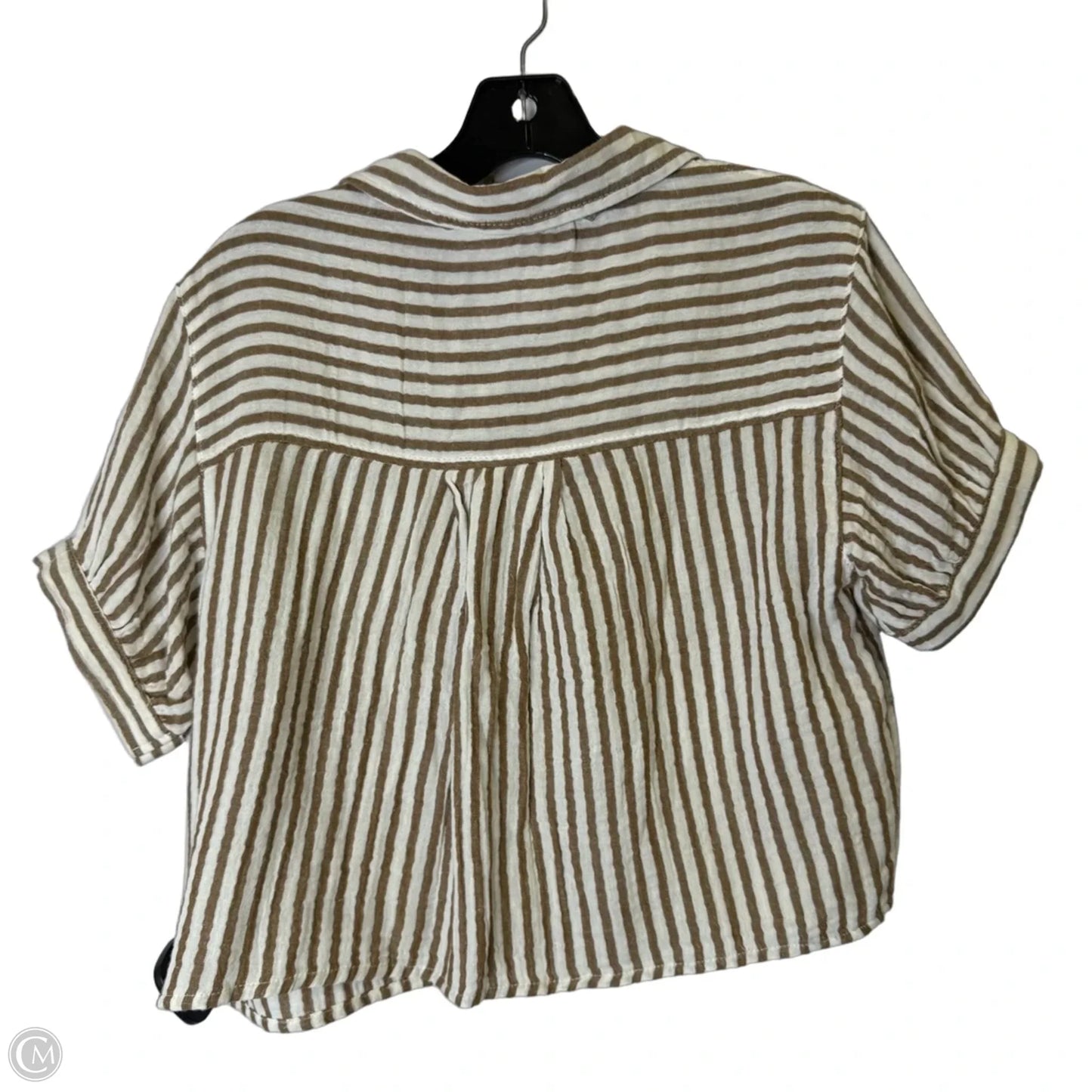 Top Short Sleeve By Love Notes In Brown, Size: S