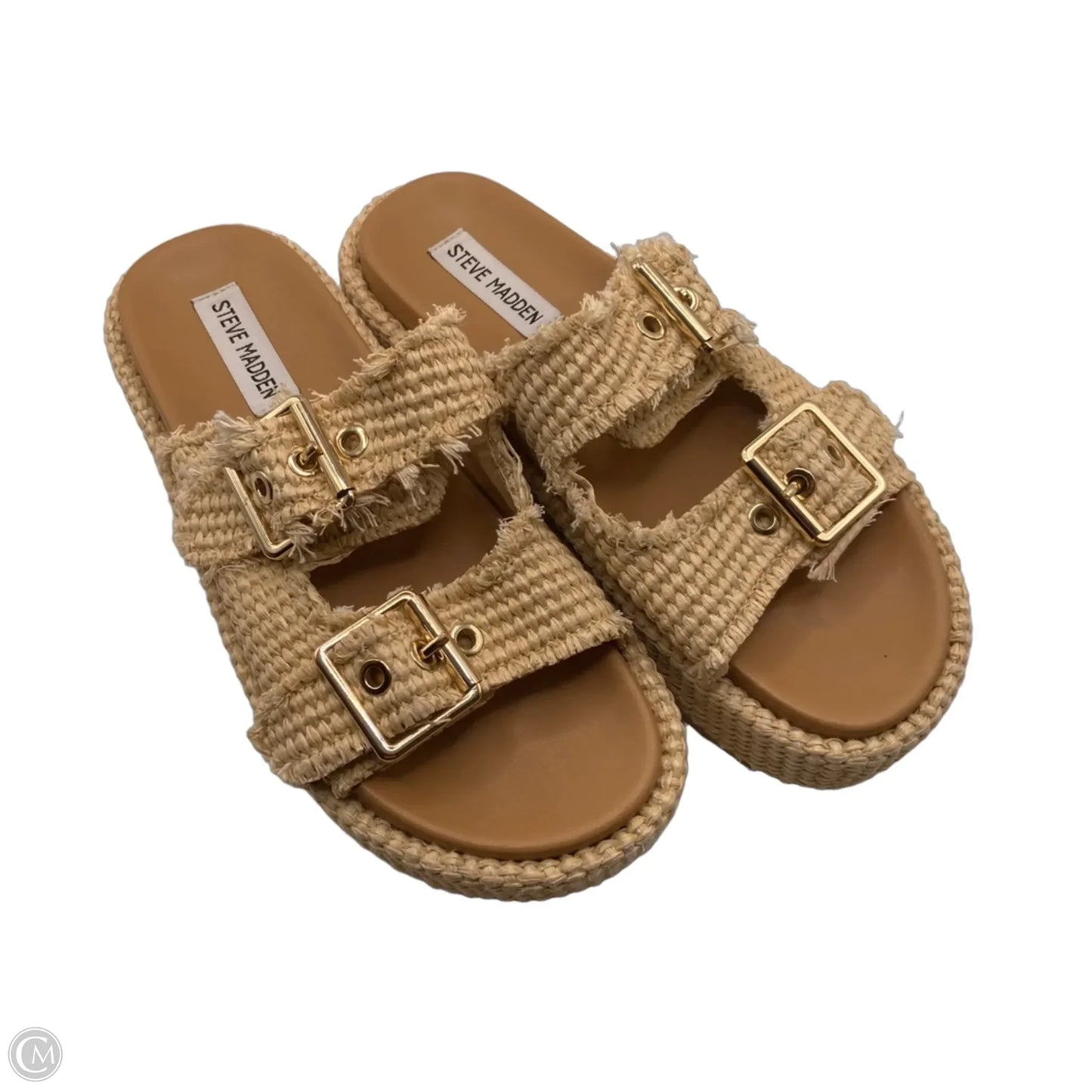 Sandals Heels Platform By Steve Madden In Cream, Size: 7.5