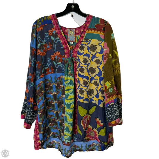 Blouse Long Sleeve By Johnny Was In Multi-colored, Size: M