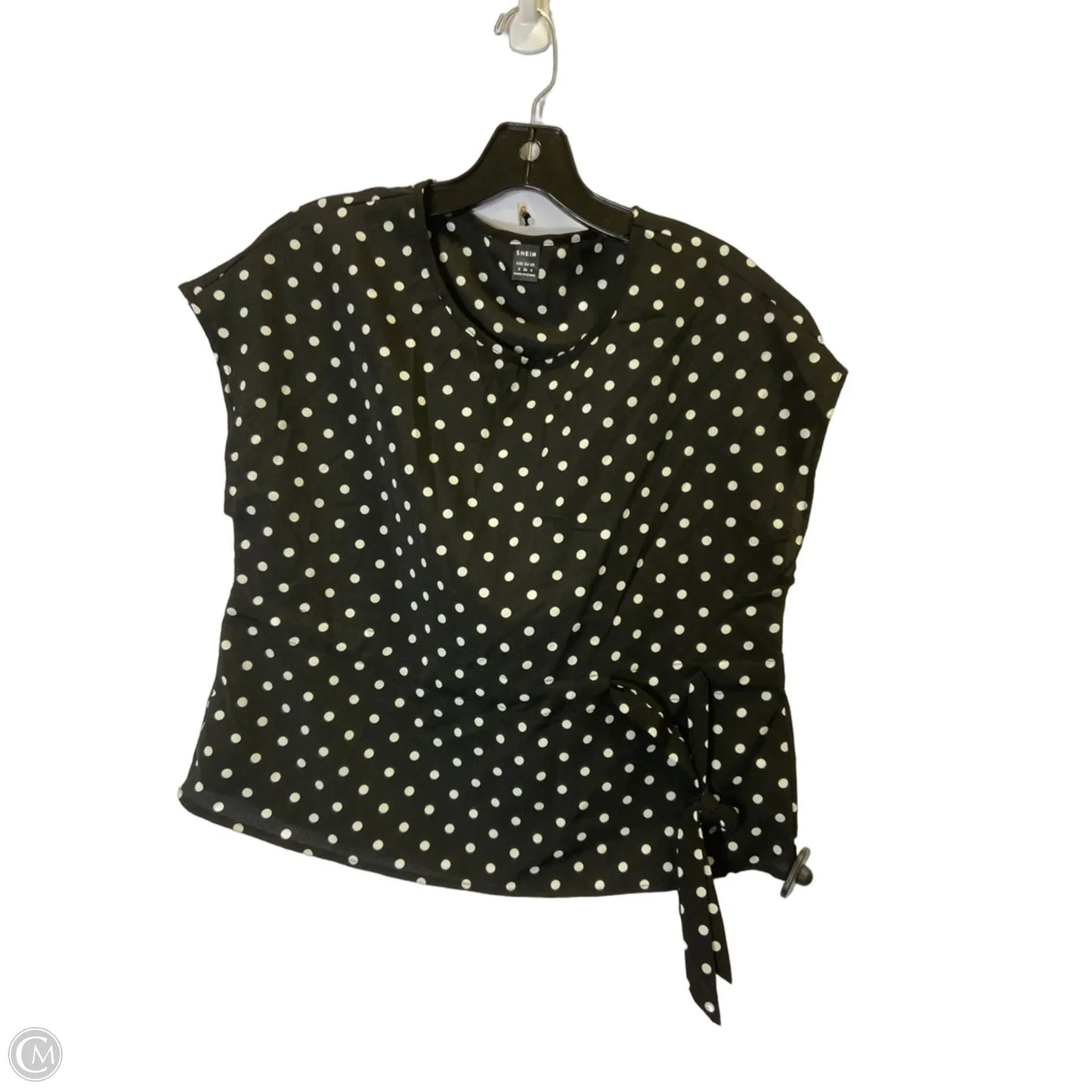 Top Short Sleeve By Shein In Black, Size: 4
