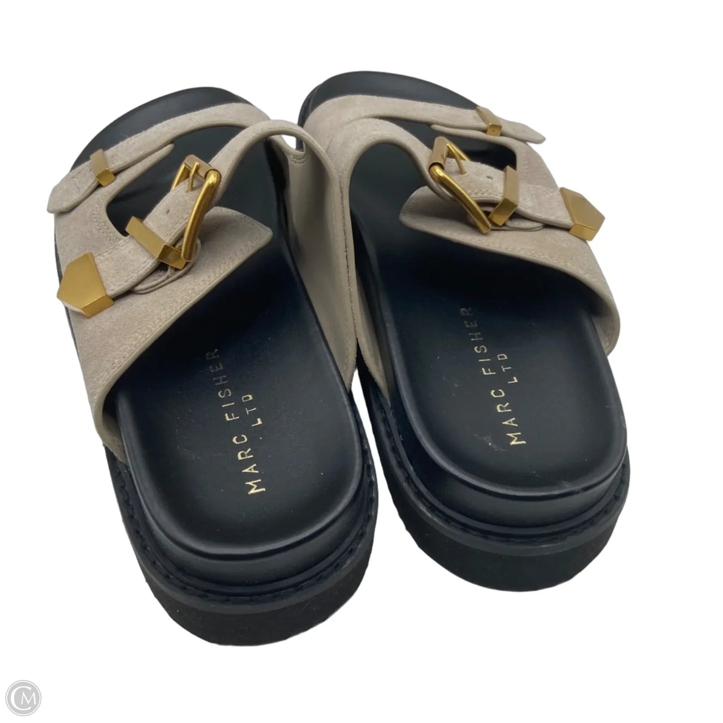Sandals Heels Platform By Marc Fisher In Grey, Size: 9