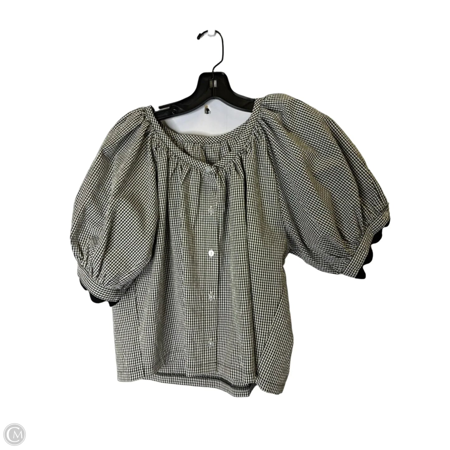 Blouse Short Sleeve By Clothes Mentor In Black, Size: M