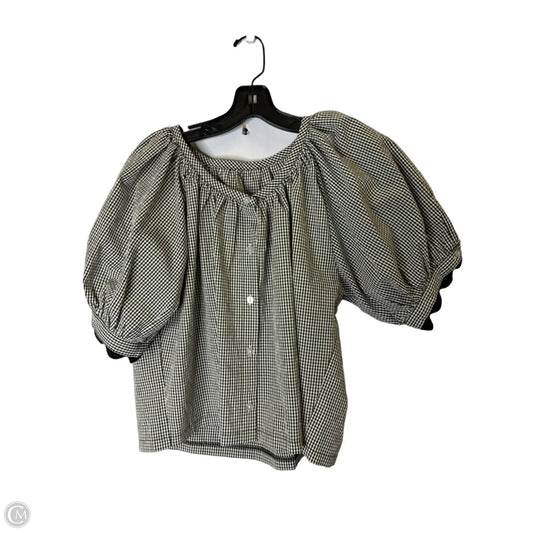 Blouse Short Sleeve By Clothes Mentor In Black, Size: M